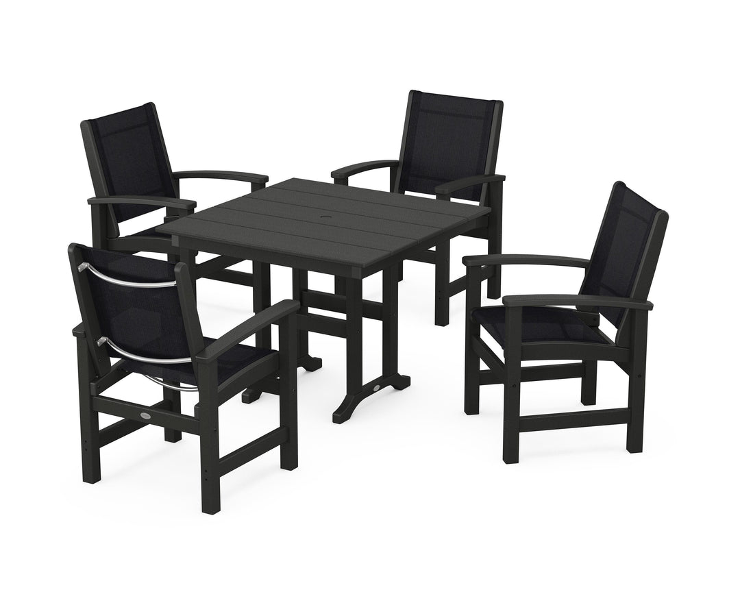 POLYWOOD® Coastal 5-Piece Farmhouse Dining Set