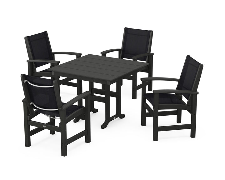 POLYWOOD® Coastal 5-Piece Farmhouse Dining Set