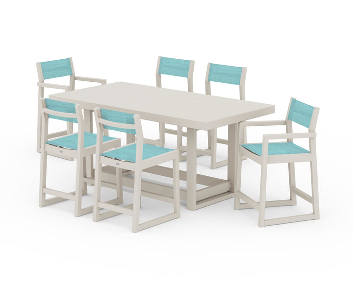 POLYWOOD® EDGE Sling 7-Piece Counter Table Set