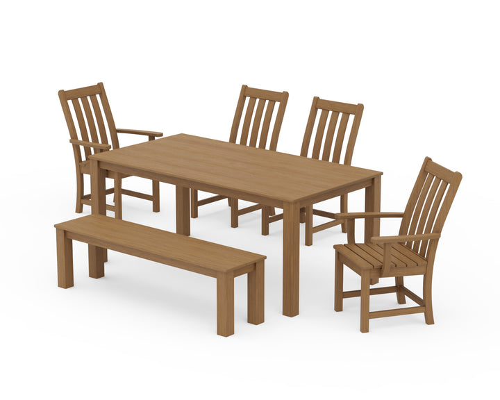 POLYWOOD® Vineyard 6-Piece Parsons Dining Set with Bench