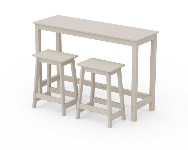 POLYWOOD® Modern Studio Stool 3-Piece Counter Balcony Set