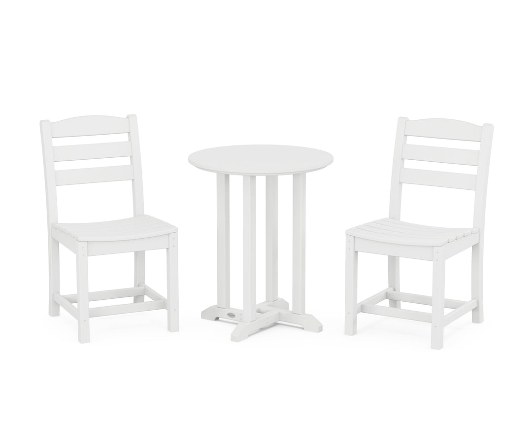 POLYWOOD® La Casa Café Side Chair 3-Piece Round Bistro Dining Set