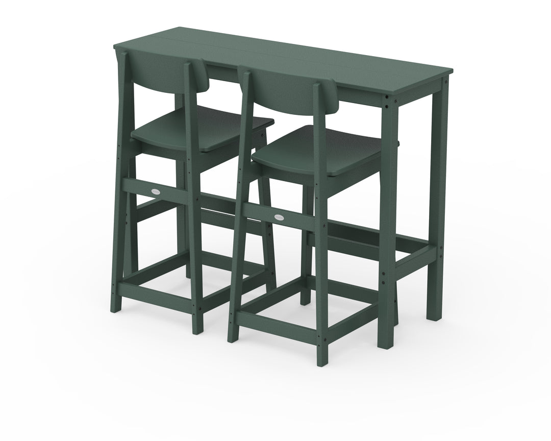 POLYWOOD® Modern Studio Urban Bar Chair 3-Piece Balcony Set