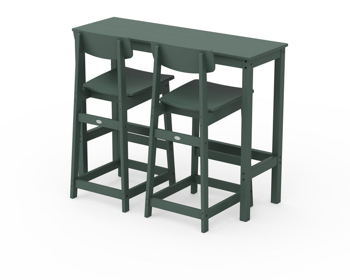 POLYWOOD® Modern Studio Urban Bar Chair 3-Piece Balcony Set