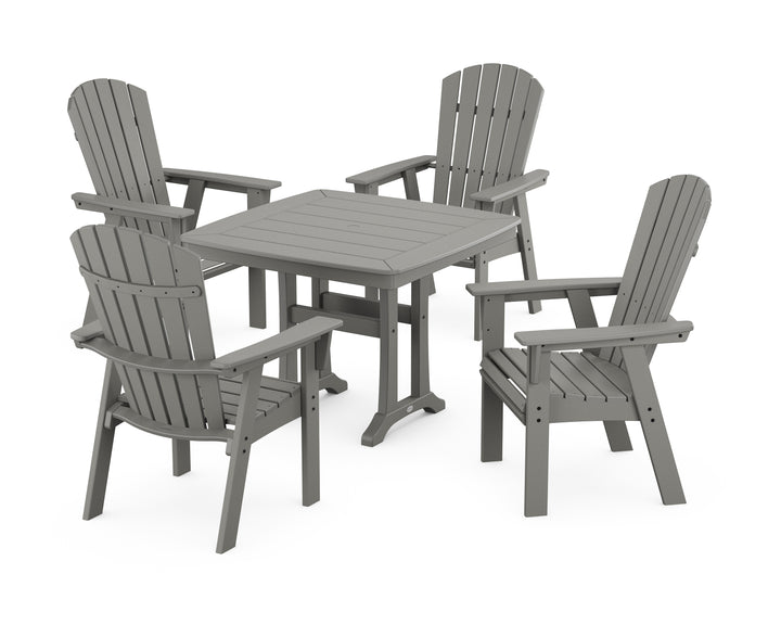 POLYWOOD® Nautical Adirondack 5-Piece Dining Set with Trestle Legs