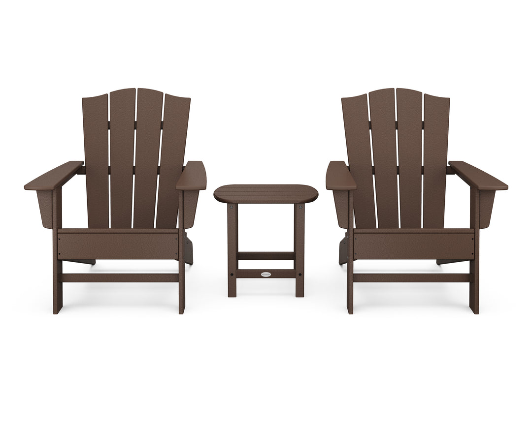 POLYWOOD® Wave 3-Piece Adirondack Chair Set with The Crest Chairs