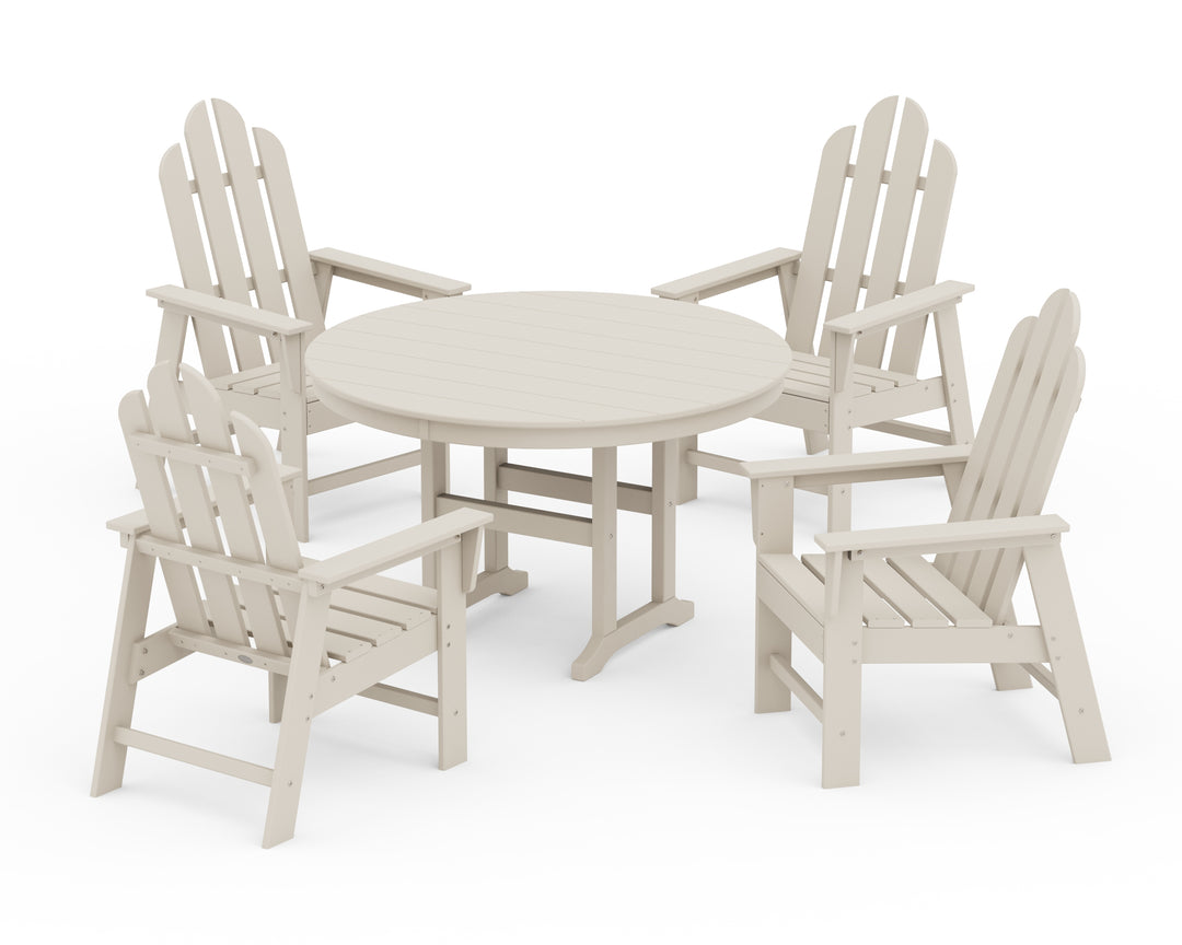 POLYWOOD® Long Island 5-Piece Round Farmhouse Dining Set