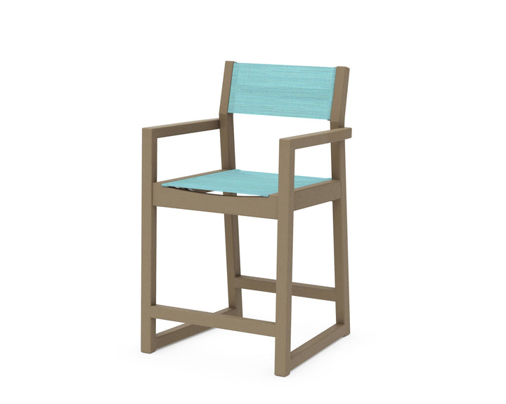 POLYWOOD® EDGE Sling Counter Arm Chair
