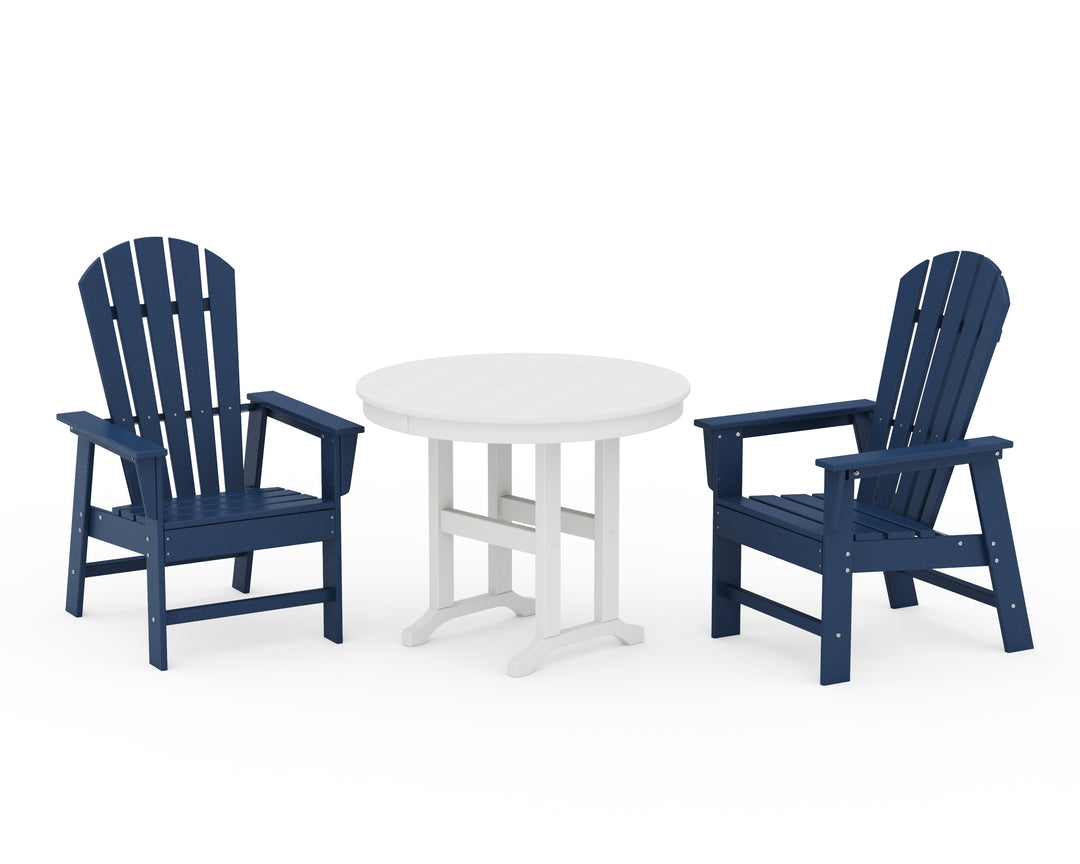 POLYWOOD® South Beach 3-Piece Round Farmhouse Dining Set
