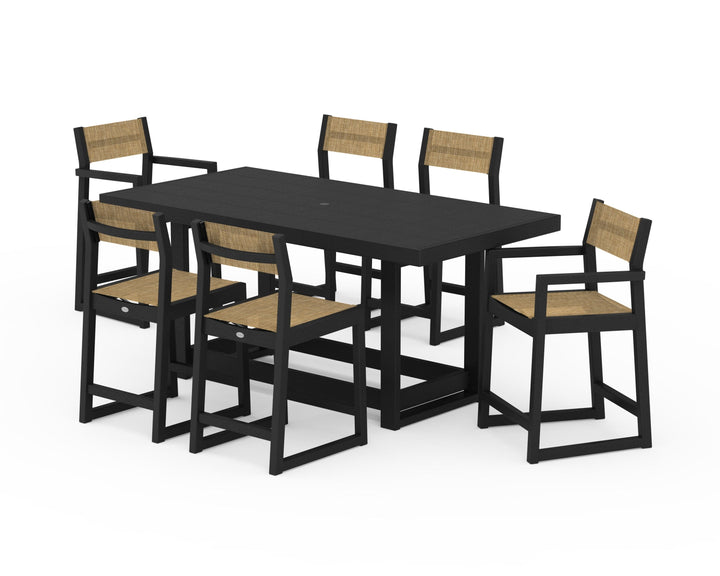 POLYWOOD® EDGE Sling 7-Piece Counter Table Set