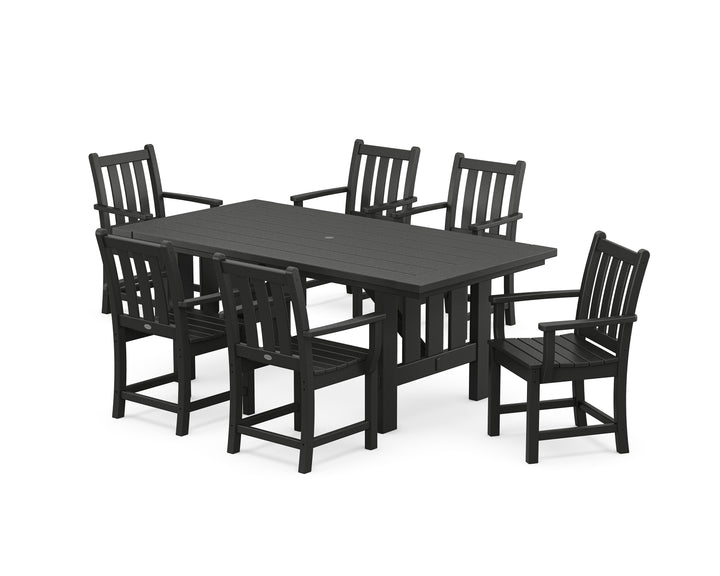 POLYWOOD® Traditional Garden Arm Chair 7-Piece Mission Dining Set