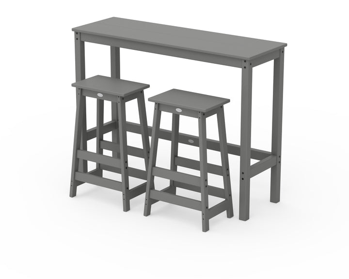 POLYWOOD® Modern Studio Stool 3-Piece Bar Balcony Set