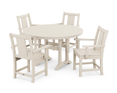 Prairie 5-Piece Round Dining Set with Trestle Legs