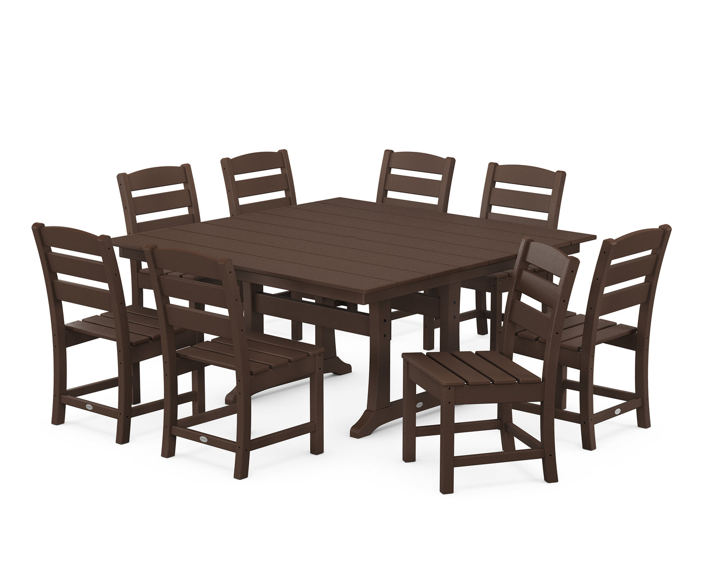 Lakeside 9-Piece Farmhouse Trestle Dining Set