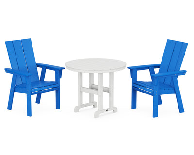 Modern Adirondack 3-Piece Round Dining Set