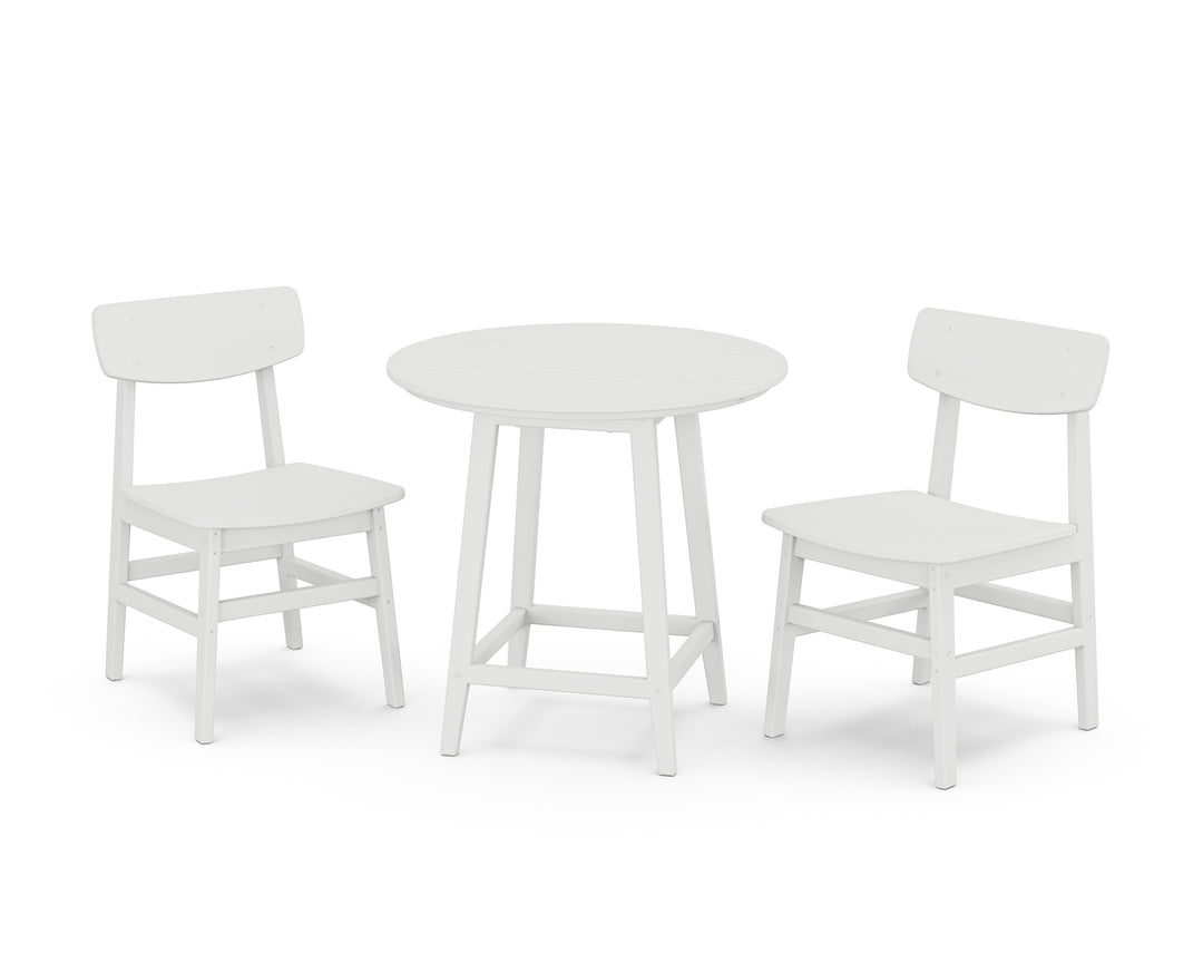 POLYWOOD® Modern Studio Urban Chair 3-Piece Round Bistro Dining Set