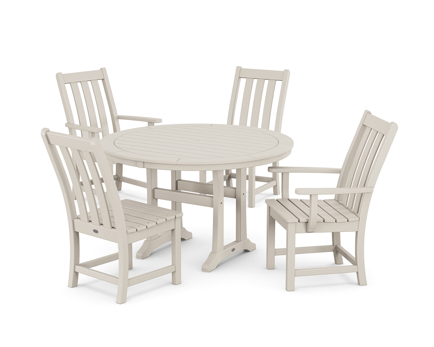 Vineyard 5-Piece Nautical Trestle Dining Set