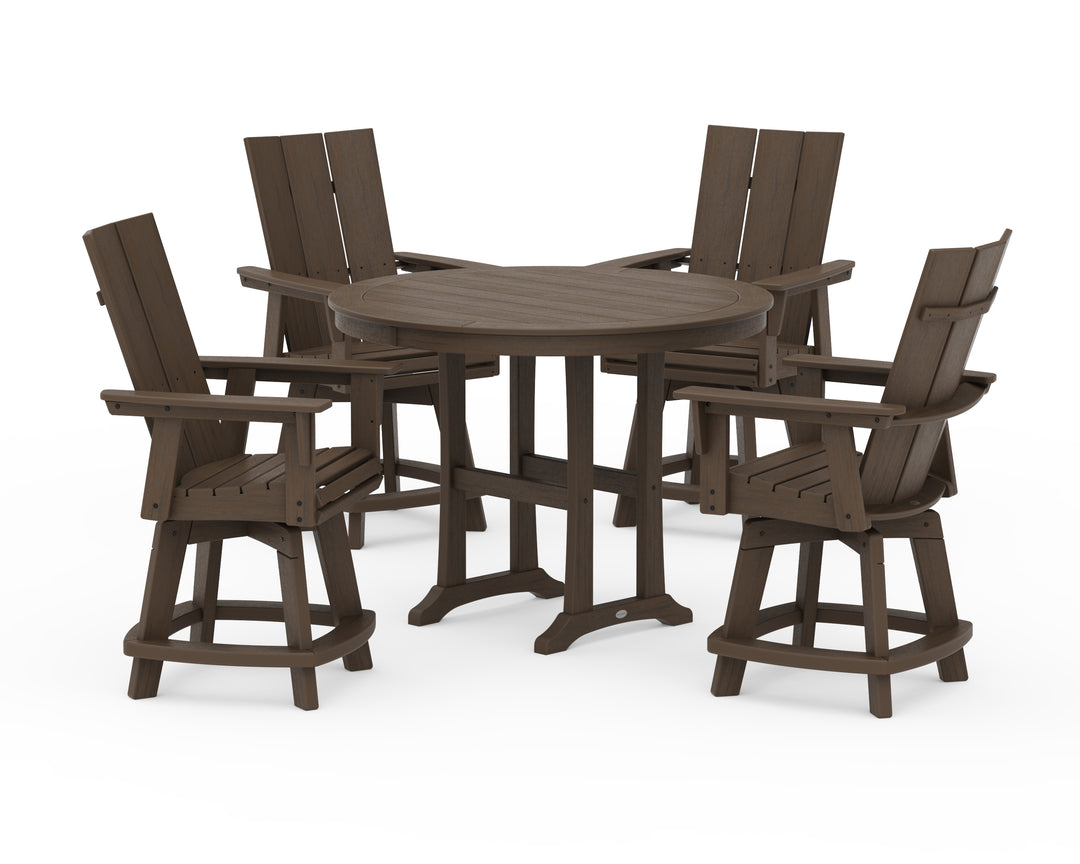 POLYWOOD® 5-Piece Modern Swivel Counter Set
