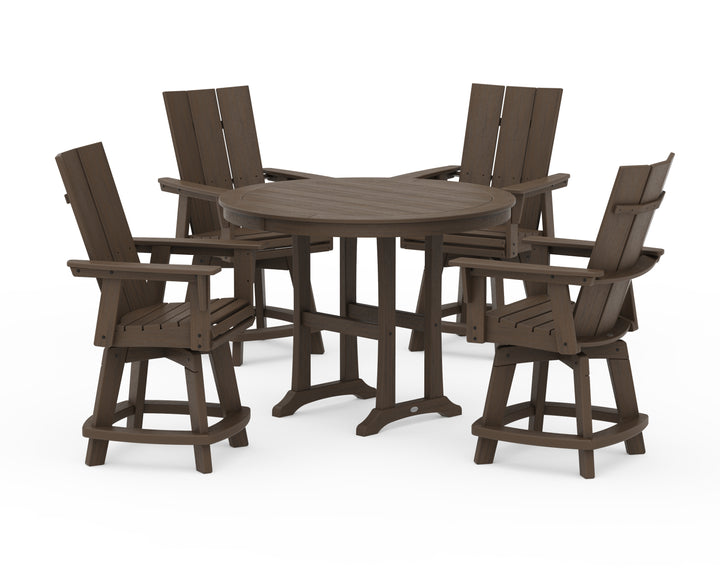 POLYWOOD® 5-Piece Modern Swivel Counter Set