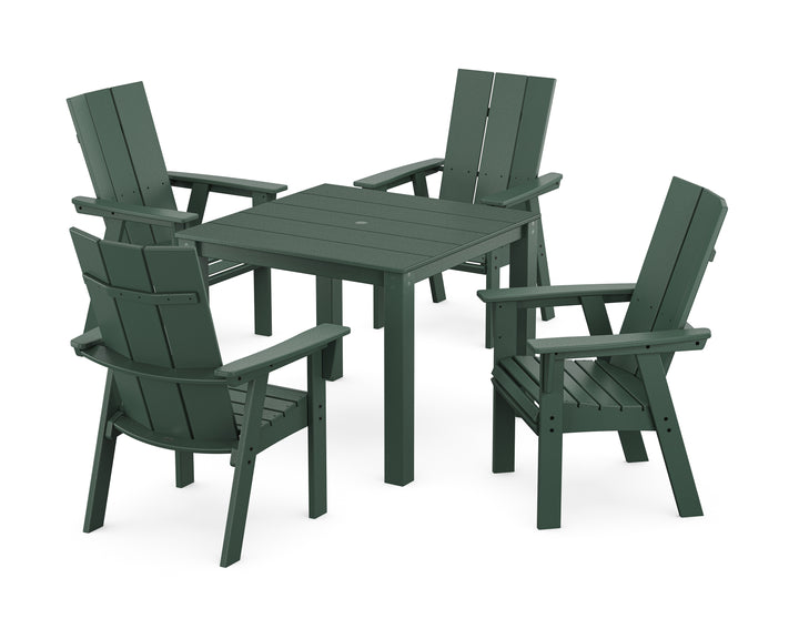 POLYWOOD® Modern Curveback Adirondack 5-Piece Parsons Dining Set