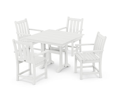 Traditional Garden 5-Piece Farmhouse Dining Set With Trestle Legs