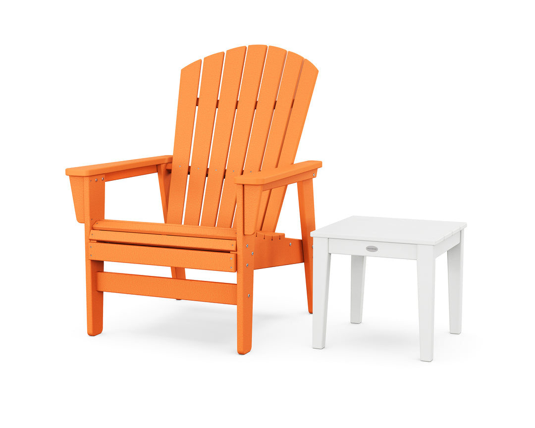 POLYWOOD® Nautical Grand Upright Adirondack Chair with Side Table