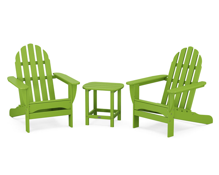 POLYWOOD® Classic Adirondack 3-Piece Set with South Beach 18" Side Table