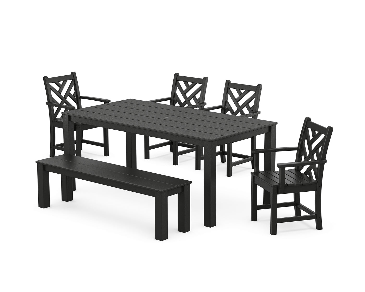 Chippendale 6-Piece Parsons Dining Set with Bench