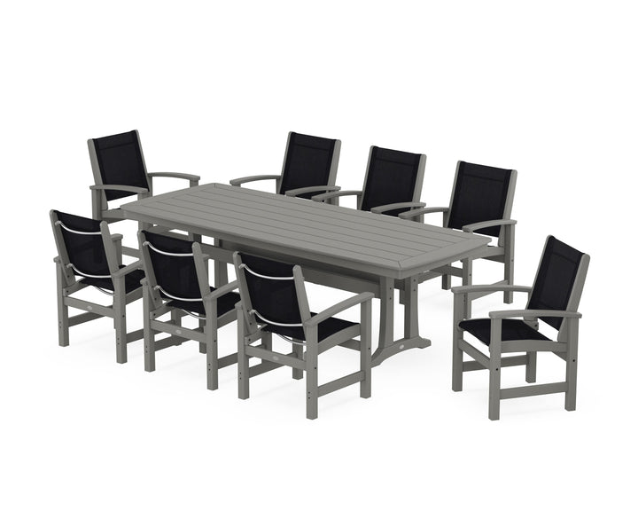 POLYWOOD® Coastal 9-Piece Dining Set with Trestle Legs
