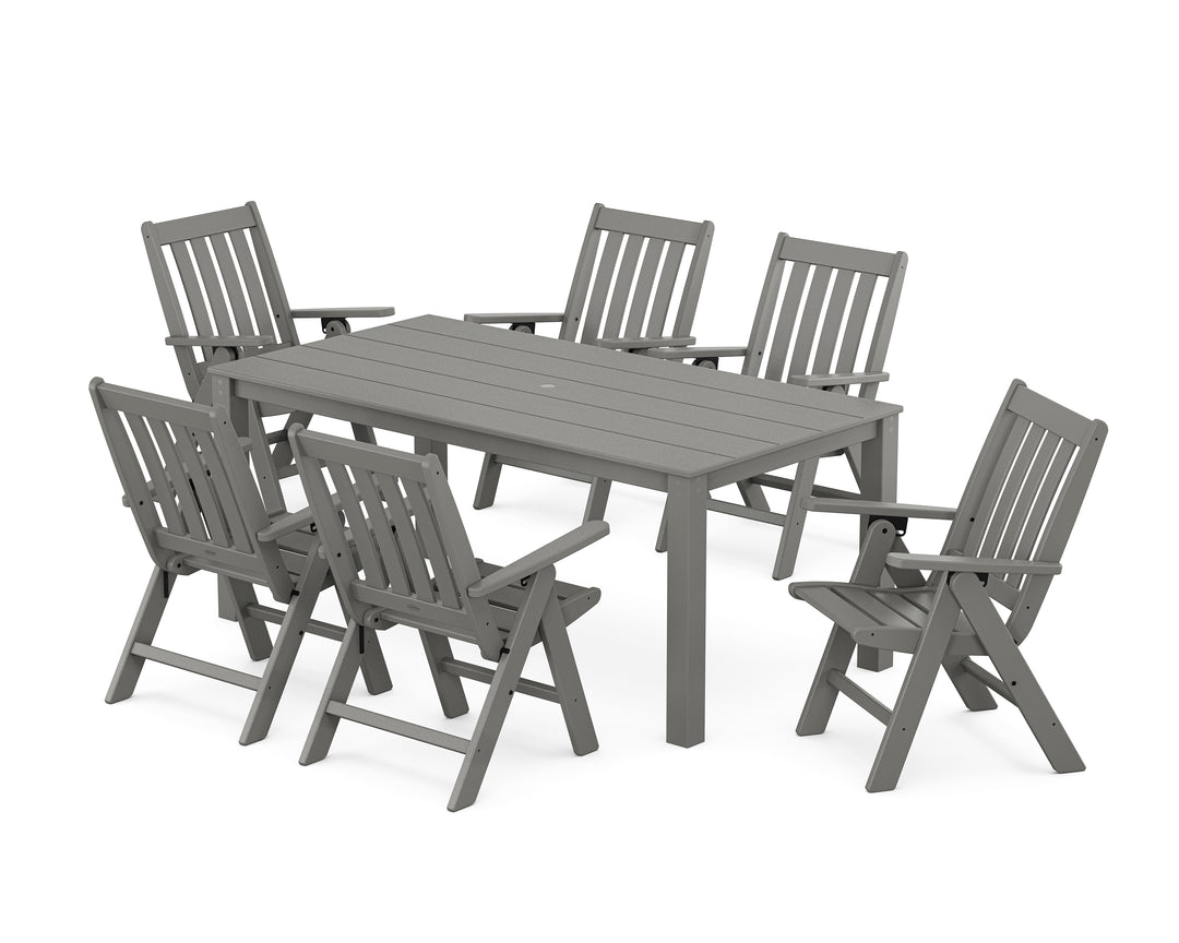POLYWOOD® Vineyard Folding Chair 7-Piece Parsons Dining Set
