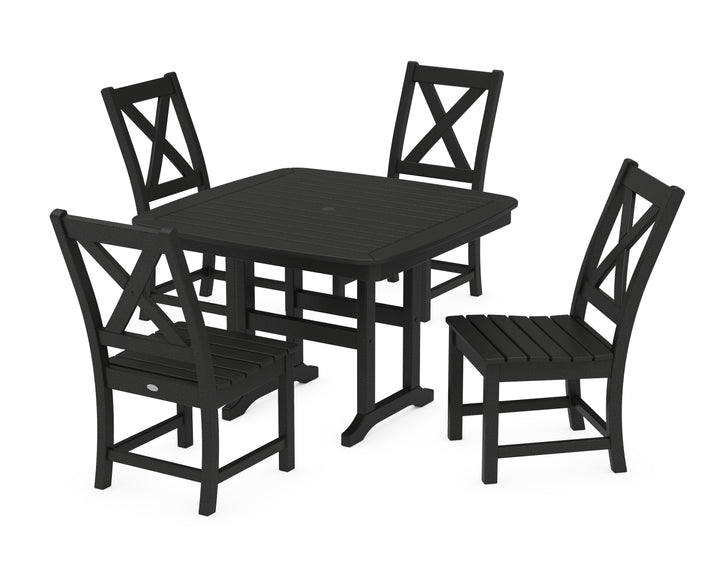 POLYWOOD® Braxton Side Chair 5-Piece Dining Set with Trestle Legs