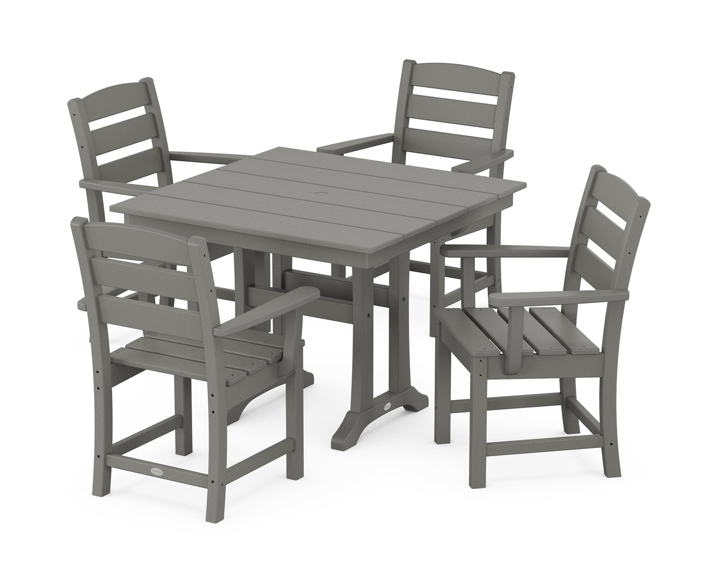 Lakeside 5-Piece Farmhouse Trestle Arm Chair Dining Set