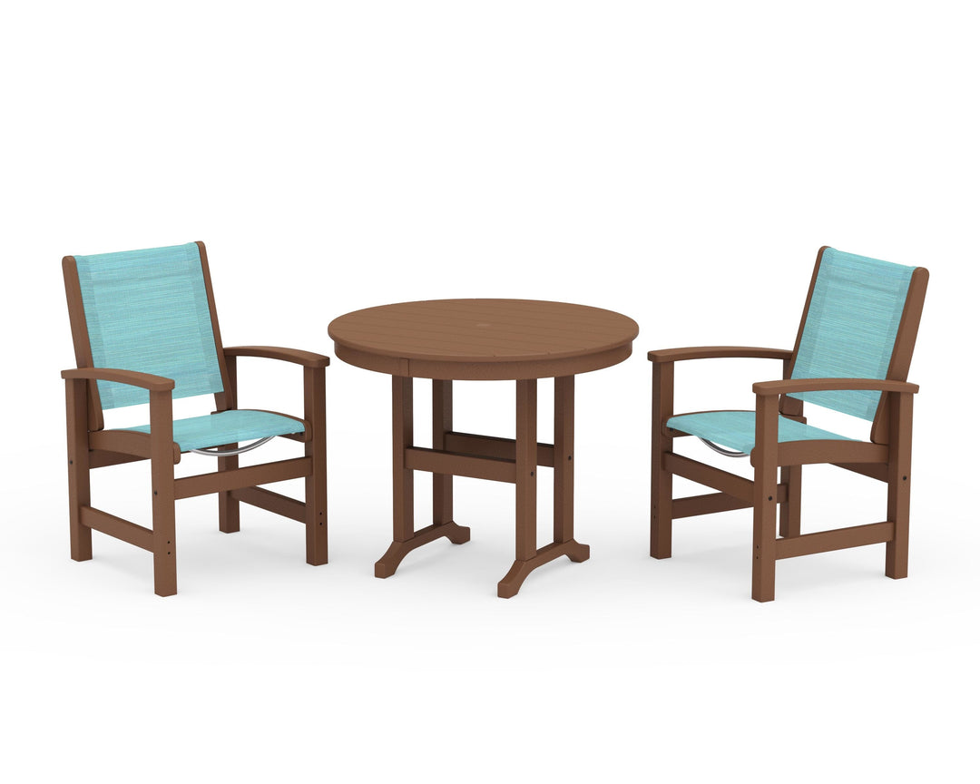 POLYWOOD® Coastal 3-Piece Round Dining Set