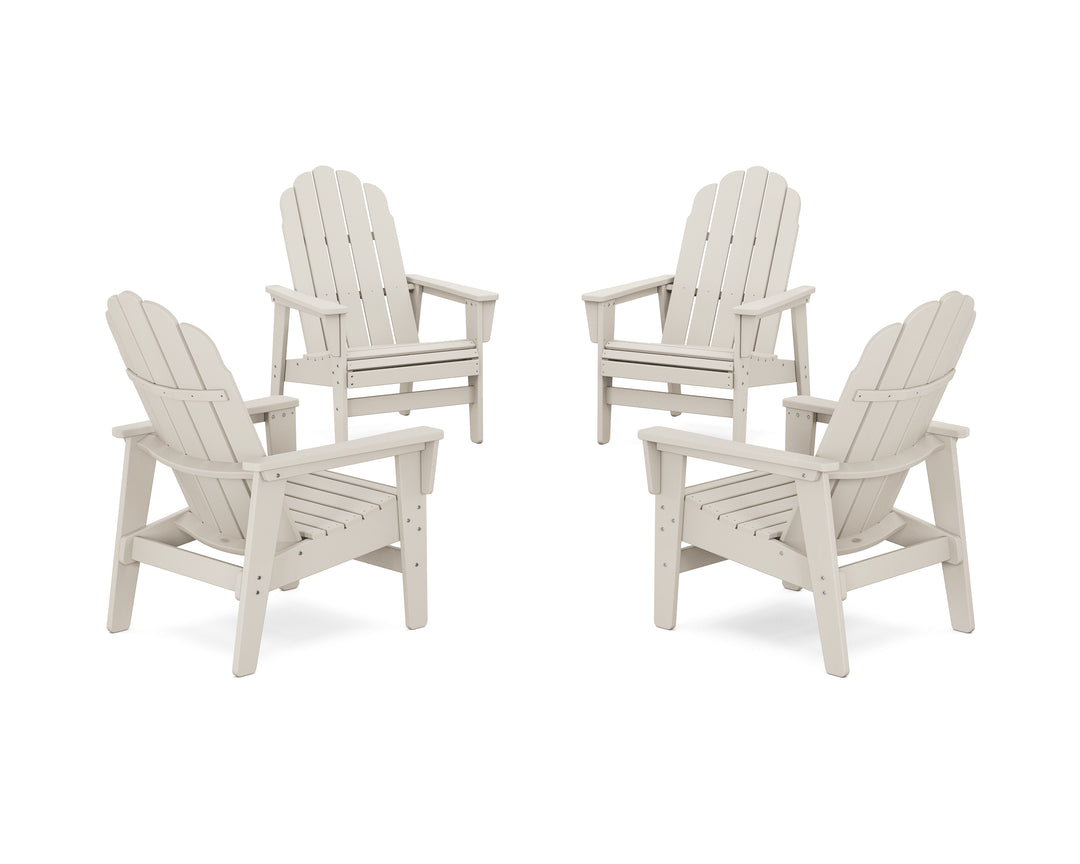 POLYWOOD® 4-Piece Vineyard Grand Upright Adirondack Chair Conversation Set