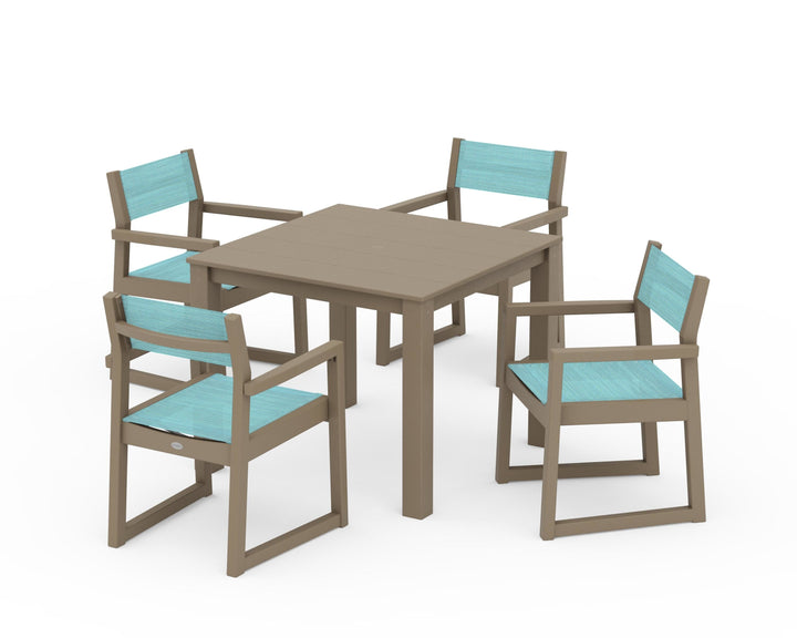 POLYWOOD® EDGE Sling Arm Chair 5-Piece Parsons Dining Set