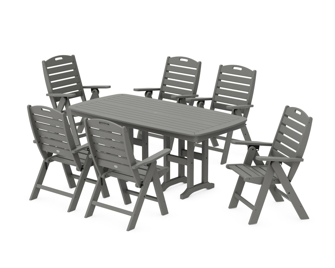 POLYWOOD® Nautical Folding Highback Chair 7-Piece Dining Set