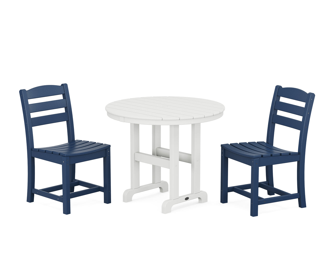 La Casa CafŽ Side Chair 3-Piece Round Dining Set