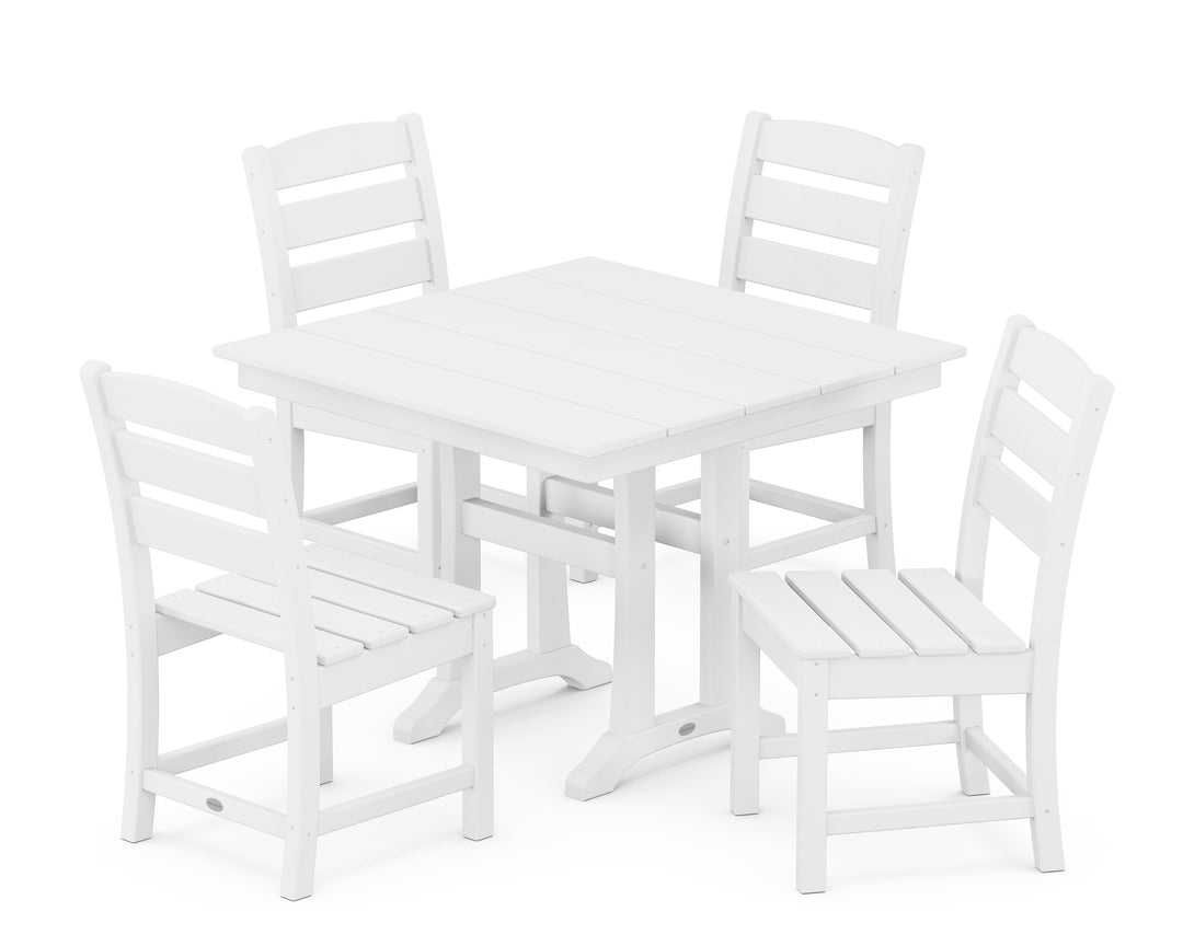 POLYWOOD® Lakeside 5-Piece Farmhouse Trestle Side Chair Dining Set
