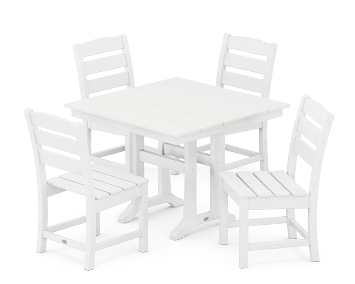 POLYWOOD® Lakeside 5-Piece Farmhouse Trestle Side Chair Dining Set