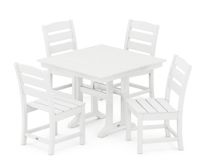 Lakeside 5-Piece Farmhouse Trestle Side Chair Dining Set