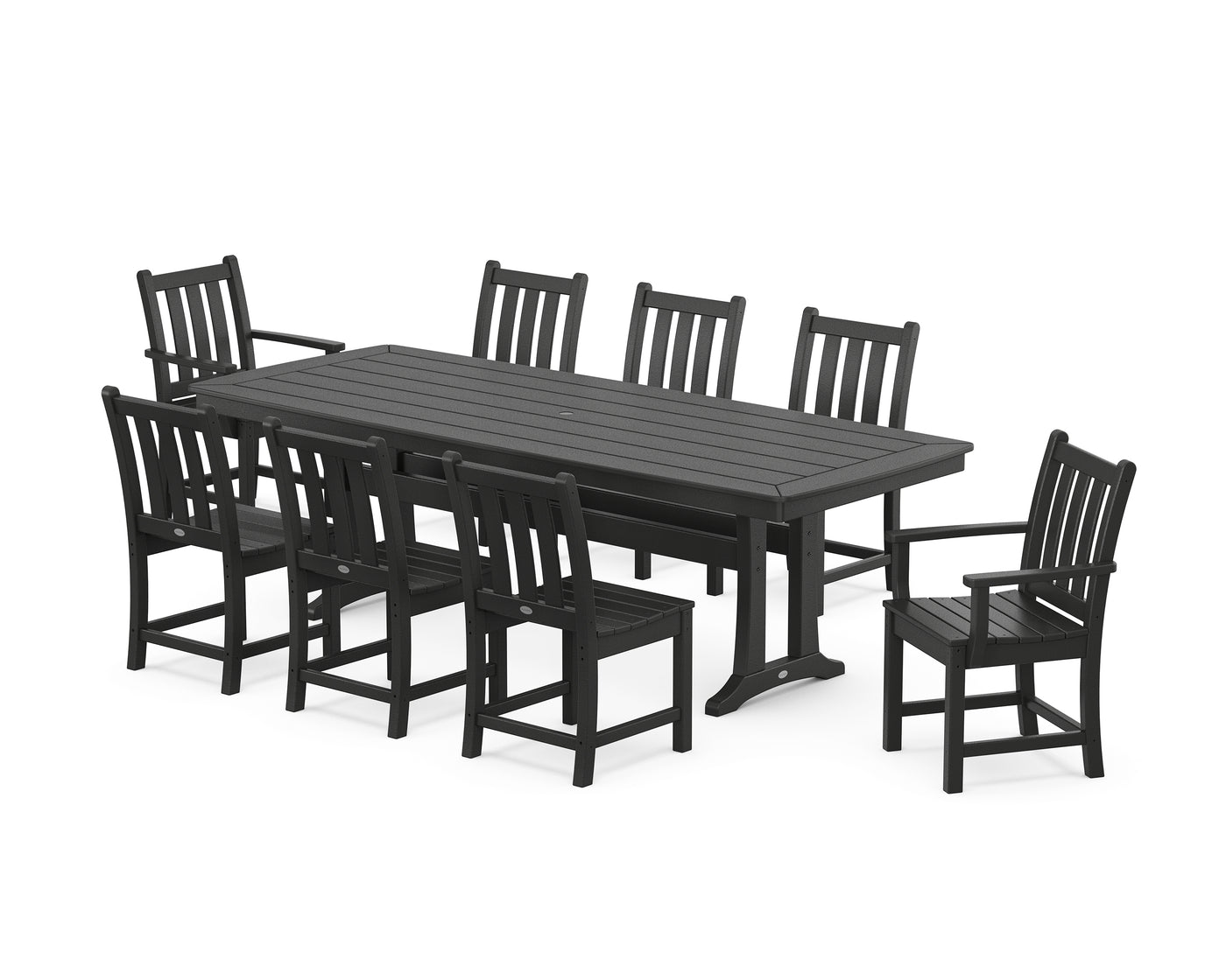 Traditional Garden 9-Piece Dining Set with Trestle Legs