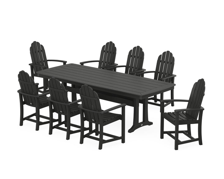 POLYWOOD® Classic Adirondack 9-Piece Dining Set with Trestle Legs