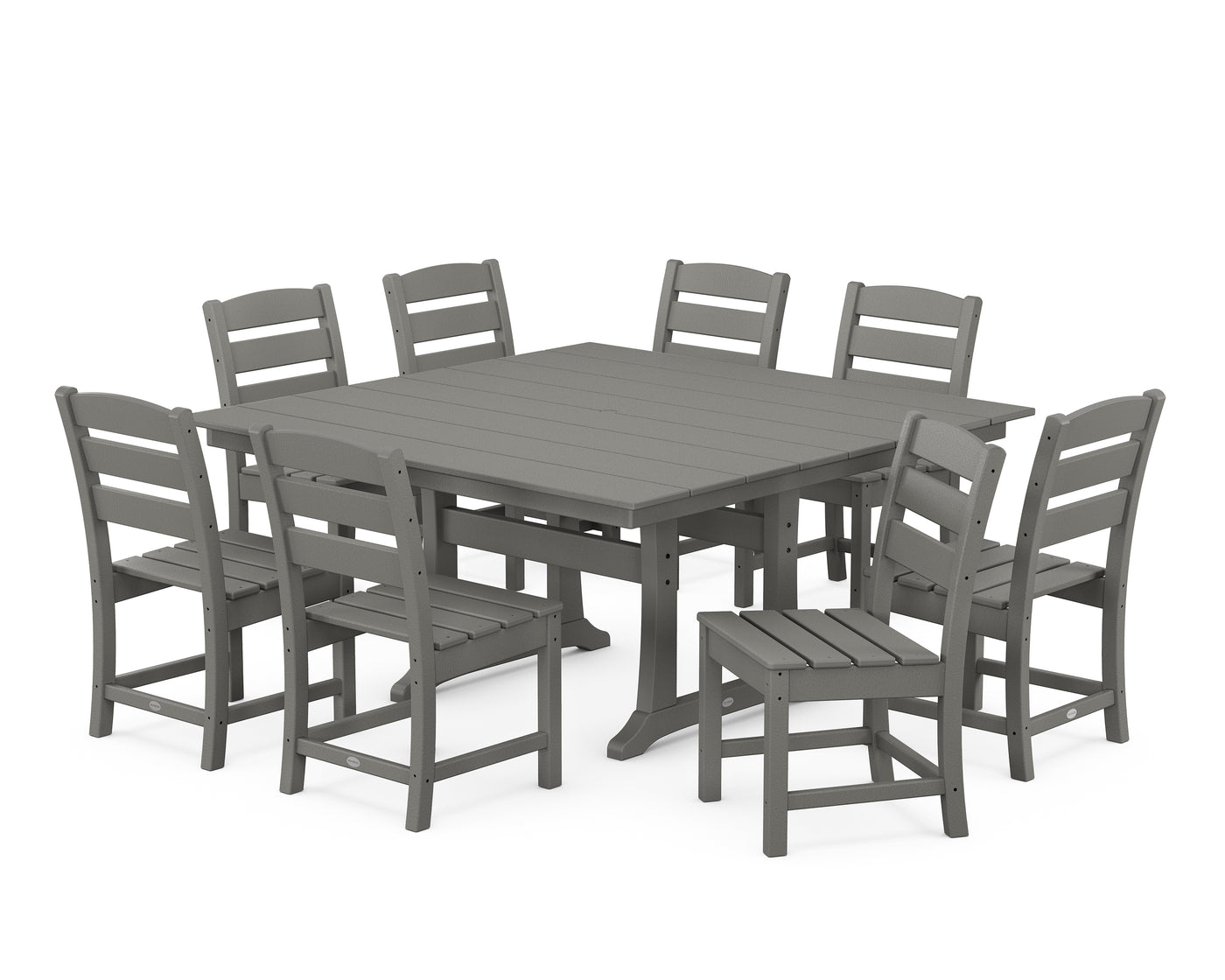 Lakeside 9-Piece Farmhouse Trestle Dining Set