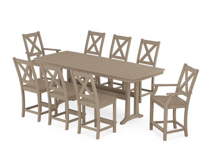 POLYWOOD® Braxton 9-Piece Counter Set with Trestle Legs