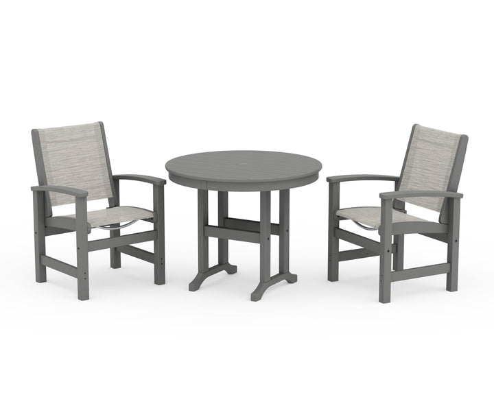 POLYWOOD® Coastal 3-Piece Round Dining Set
