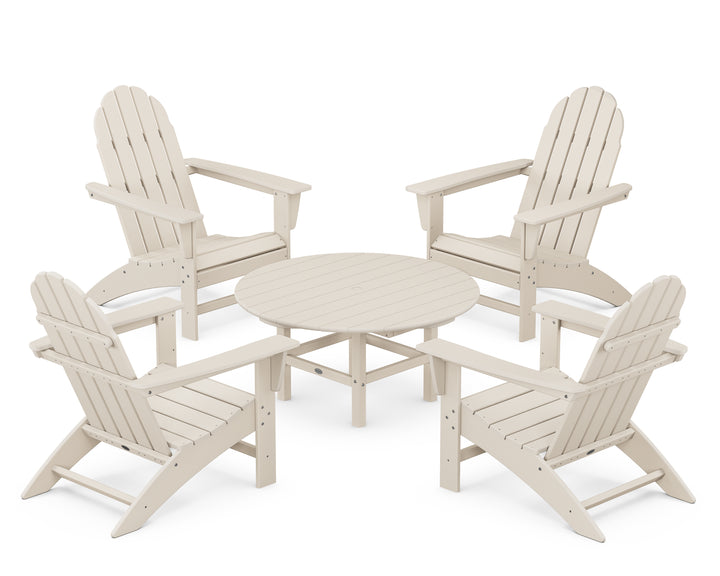 POLYWOOD® Vineyard 5-Piece Adirondack Chair Conversation Set