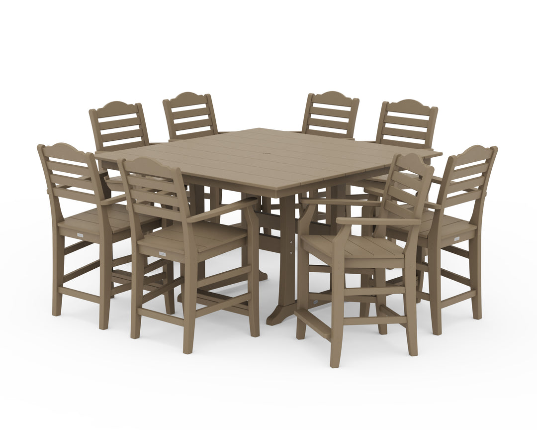 Draper James™ by  POLYWOOD® Savannah 9-Piece Square Farmhouse Counter Set with Trestle Legs