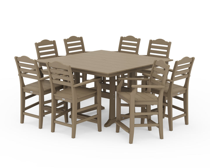 Draper James™ by  POLYWOOD® Savannah 9-Piece Square Farmhouse Counter Set with Trestle Legs