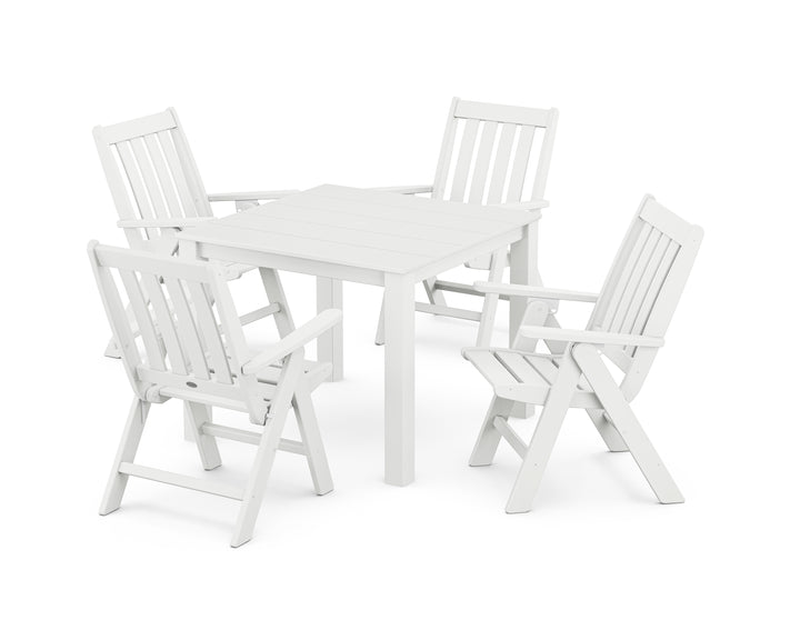 POLYWOOD® Vineyard Folding Chair 5-Piece Parsons Dining Set