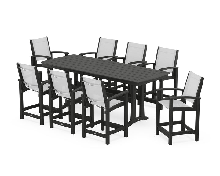 POLYWOOD® Coastal 9-Piece Counter Set with Trestle Legs